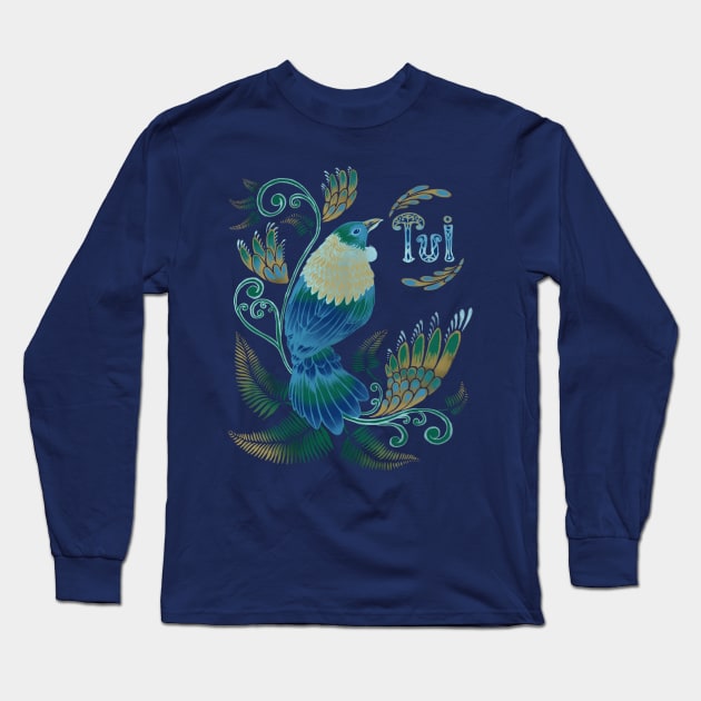 Tui bird Long Sleeve T-Shirt by akaneyabushita